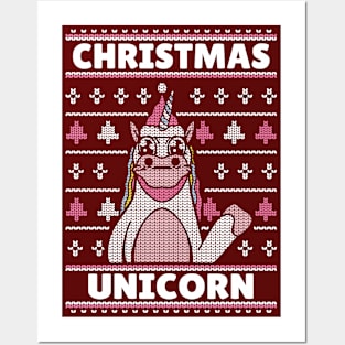 CHRISTMAS UNICORN Posters and Art